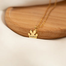 Load image into Gallery viewer, Paw Print Name Necklace
