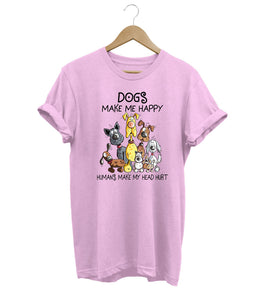 Dogs Make Me Happy Free T-Shirt