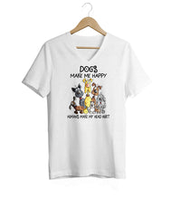 Load image into Gallery viewer, Dogs Make Me Happy V-Neck